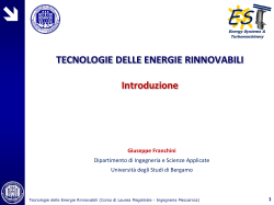TECNOLOGIE DELLE ENERGIE RINNOVABILI Introduzione