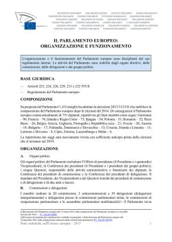 Il Parlamento europeo: organizzazione e funzionamento