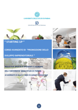 “ STARTING UP ” - Dipartimento di Economia