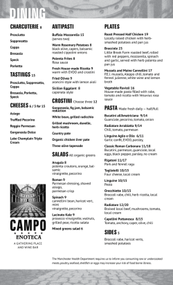 Campo Enoteca Menu