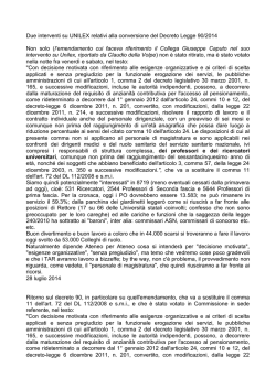 Due interventi su UNILEX relativi alla conversione del