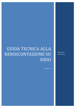 Guida tecnica alla rendicontazione su SIRIO
