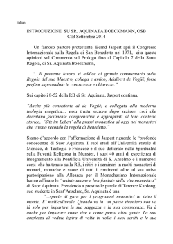 INTRODUZIONE SU SR. AQUINATA BOECKMANN, OSB CIB