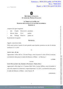 Sentenza n. 10036/2014 pubbl. il 07/08/2014 RG n. 79600/2010