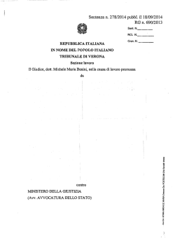 Sentenza n. 278/2014 pubbl. i118/09/2014 RG n. 690