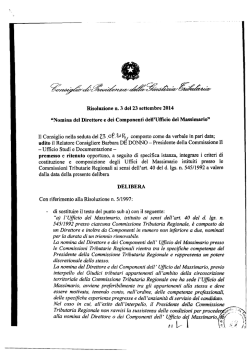 Il Consiglio nella seduta del 23 OP. U &ldquo;I