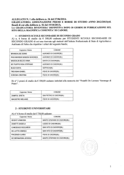 Graduatorie - Magnifica Comunit&agrave; di Cadore
