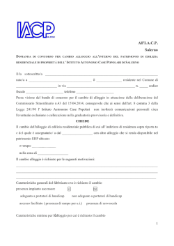 Domanda di concorso - IACP - Istituto Autonomo Case Popolari di