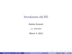 Introduzione alla RO