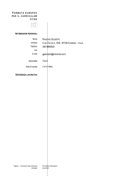 Indirizzo C.DA PULICE N.15/E- 87100C Telefono 340 6980520 E