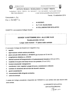 Circolare Collegio Docenti - Istituto Tecnico Tecnologico Andrea