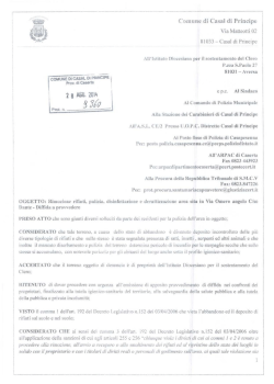 Diffida a provvedere: Rimozione rifiuti, pulizia, disinfestazione e