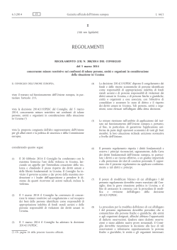 Regolamento (UE) n. 208/2014 - Ministero degli Affari Esteri