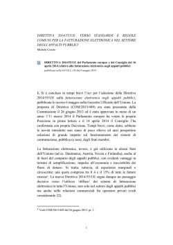 DIRETTIVA 2014/55/UE: VERSO STANDARDS E