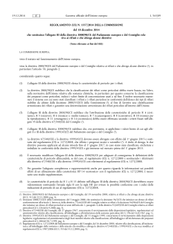 REGOLAMENTO (UE) N. 1357/•2014 DELLA COMMISSIONE