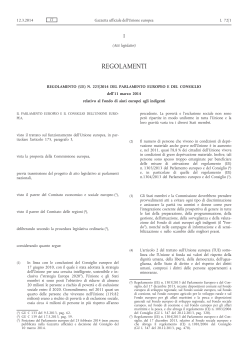 Regolamento (UE) n. 223/2014 del Parlamento europeo e del