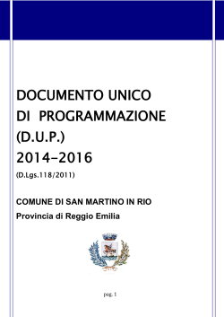 Comune di San Martino In Rio (Re) Documento Unico di Programm