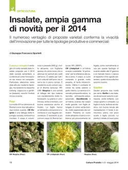 Insalate, ampia gamma di novit&agrave; per il 2014