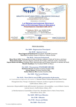 INVITO ALLA STAMPA Al via la fase finale del Progetto