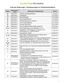 Liste der Änderungen / Verbesserungen im