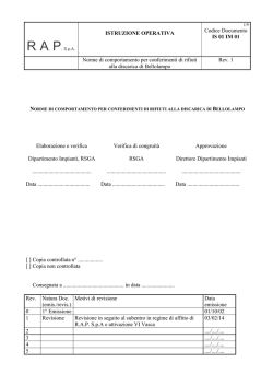 IS 01 IM 01 Norme di comportamento per conferimenti alla