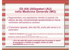 Gli Alti Utilizzatori (AU) nella Medicina Generale