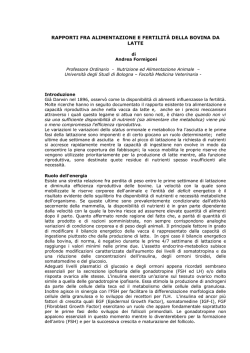 Fertilit&agrave; - relazione con tabelle