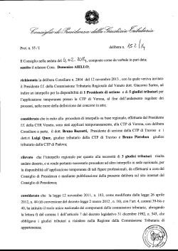 Prot. n. 55/1 delibera n. /iS Z [[9 - Consiglio di Presidenza della