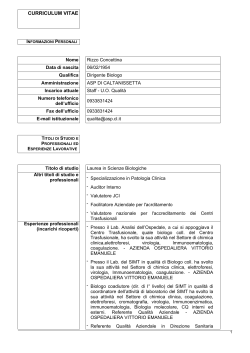 curriculum vitae - Azienda Sanitaria Provinciale di Caltanissetta