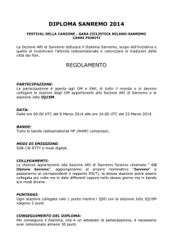 DIPLOMA SANREMO 2014 REGOLAMENTO