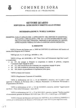 Determina n. 873 del 12.09.2014