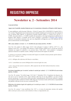 Newsletter n. 2 - Settembre 2014