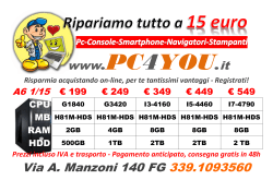 www.PC4YOU.it 339.1093560 Via A. Manzoni 140 FG