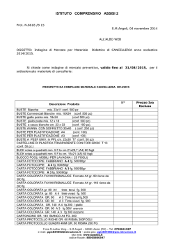indagine di mercato cancelleria 2014-15