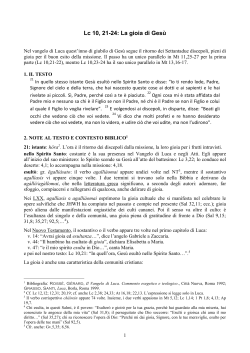 Lc 10, 21-24: La gioia di Gesù - Missionarie di Maria