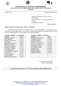 Circ.128 - Corso certificazione FIRST divisione gruppi