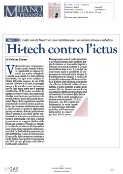 Hi-tech contro ictus - ALICe. Italia Onlus
