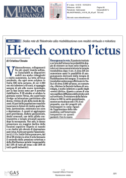 Hi-tech contro ictus - ALICe. Italia Onlus