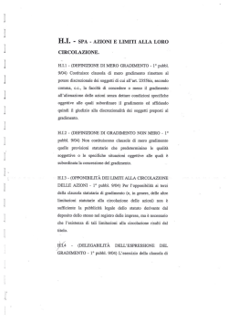 H.I. - SPA - AZIONI E LIMITI ALLA LORO