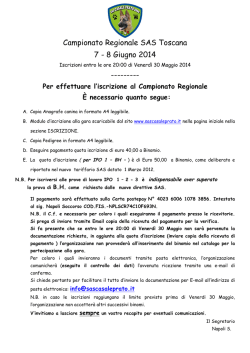 Istruzioni Iscrizione Campionato