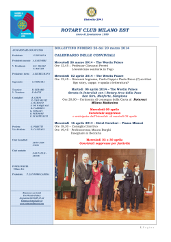 Bollettino nr. 26 - Rotary Club Milano Est