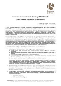 Informativa fornitori