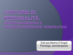 Diapositiva 1 - Scuola di Specializzazione in Psicoterapia Cognitivo