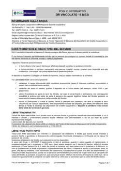 DR VINCOLATO 18 MESI - Banca Di Credito Cooperativo Di