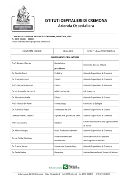 elenco componenti comitato etico - “Istituti Ospitalieri” di Cremona