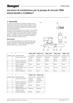 Istruzioni di installazione per la pompa di ricircolo TBPA