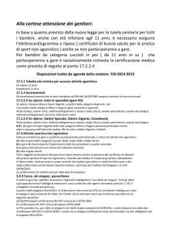 disposizione della FISI in materia di visite mediche agonistiche e