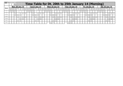 Time-Table for Dt. 20th to 25th January 14 (Morning)