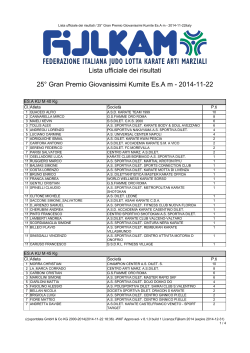 25 ° Gran Premio Giovanissimi Kumite Es. A