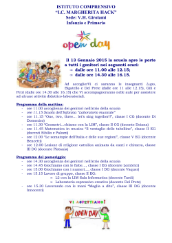 programma lezione aperta open day 2015 Girolami